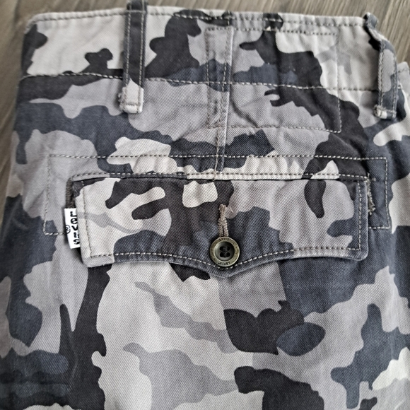 LEVIS white tab CAMO PRINT pants greys black cotton button flaps mens streetwear - Picture 5 of 9